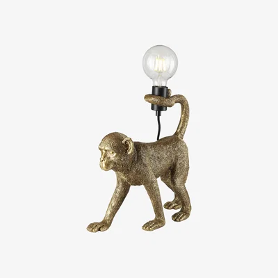 Perch and Parrow Caleb the Capuchin Table Lamp in Vintage Gold