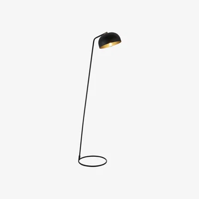 Perch and Parrow Bronx Floor Lamp in Matt Black and Antique Brass