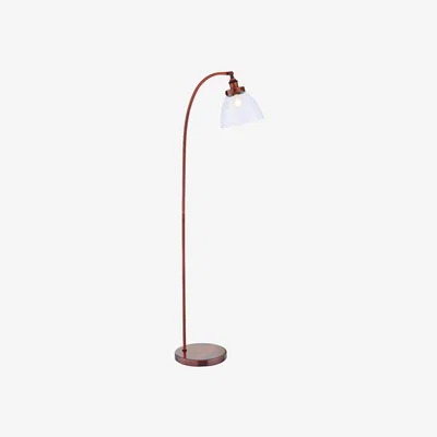Perch and Parrow Ralph Clear Glass Floor Lamp in Aged Copper