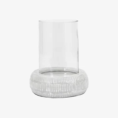 Perch and Parrow Kendall Hurricane Lamp in Pale Grey