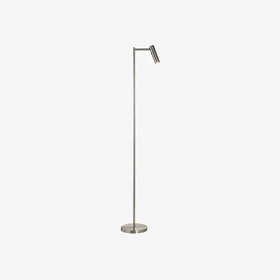Perch and Parrow Daniel Floor Lamp in Satin Nickel