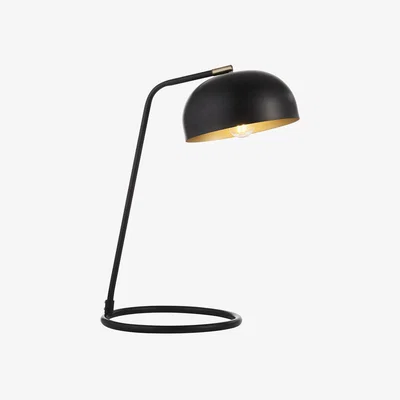 Perch and Parrow Bronx Table Lamp in Matt Black and Antique Brass