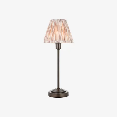 Perch and Parrow Poker Table in Antique Bronze and Ikat 16cm Neutral Shade