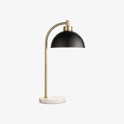 Perch and Parrow Samar Task Table Lamp in Matt Black & Antique Brass