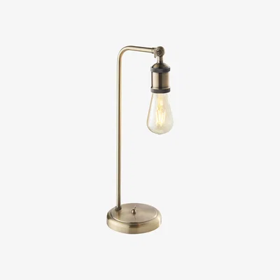 Perch and Parrow Anker Table Lamp in Antique Brass