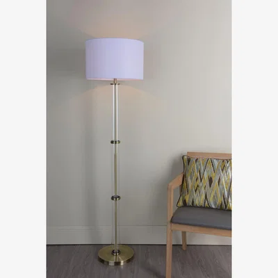 Pagazzi Kaelin Antique Brass and Glass Floor Lamp