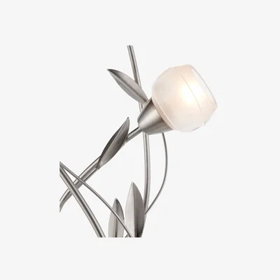 Pagazzi Maywood 3 Light Satin Nickel 165cm Floor Lamp with Glass Shades