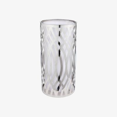 Pagazzi Melia 1 Light Polished Chrome 30cm Table Lamp with White Faux Silk Inner Shade