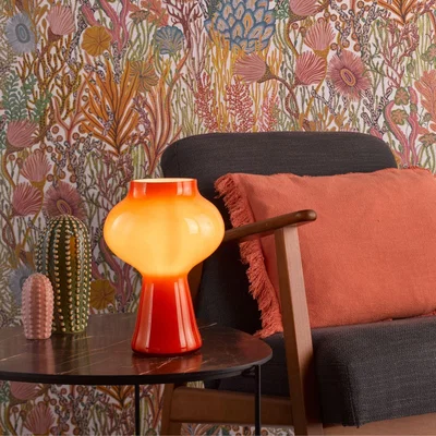 Pagazzi Chrissy Orange Glass Table Lamp