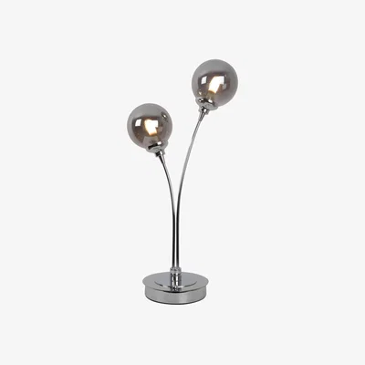 Pagazzi Bungo Polished Chrome and Smoked Glass Table Lamp