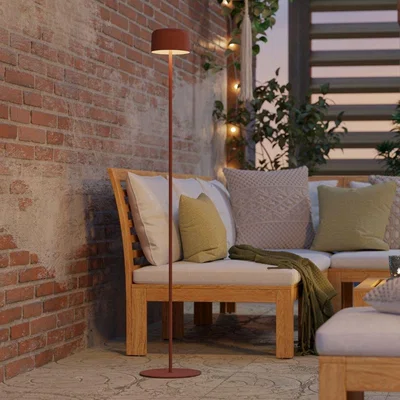 Pagazzi Roccanova Orange Solar LED Rechargeable Touch Floor Lamp
