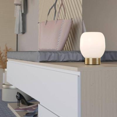 Pagazzi Manzanares Brushed Brass and White Table Lamp
