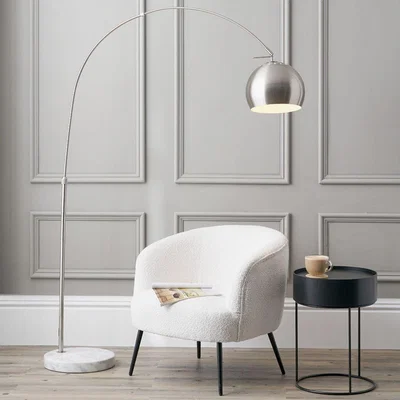 Pagazzi Feliciani Brushed Silver & Marble Task Floor Lamp