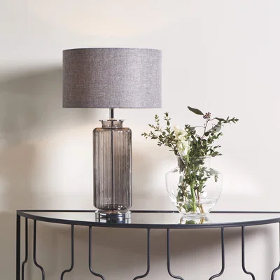 Pagazzi Brock Black Smoked Glass Table Lamp