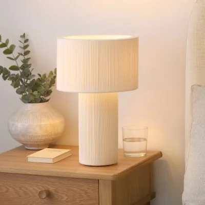 Pagazzi Noah Cream Cotton Cord Table Lamp