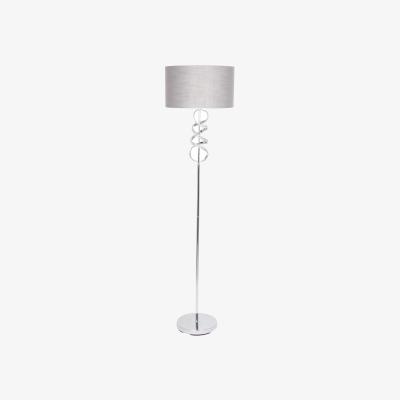 Pagazzi Gabriella Twist Floor Lamp 1 Light Silver with Grey Shade