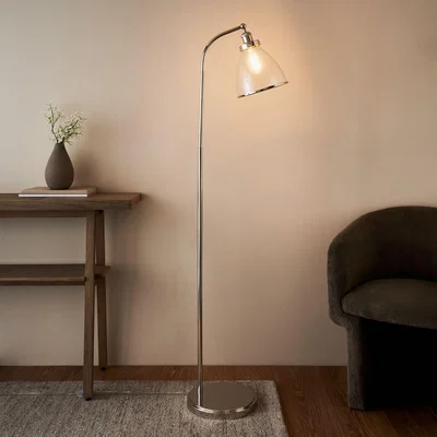 Pagazzi Brunswick Polished Nickel & Glass Task Floor Lamp