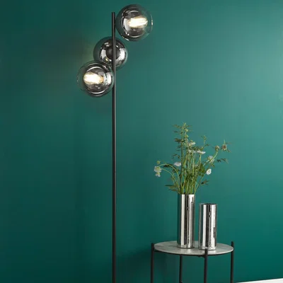 Pagazzi Lycia 3 Light Black & Ombre Glass Floor Lamp