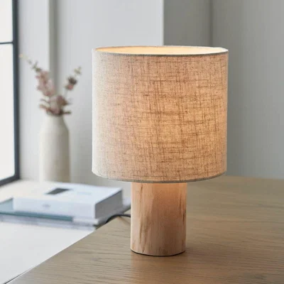 Pagazzi Durban Wooden Table Lamp with Linen Shade