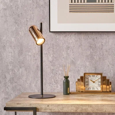 Pagazzi Xena Rose Gold & Black LED Desk Table Lamp