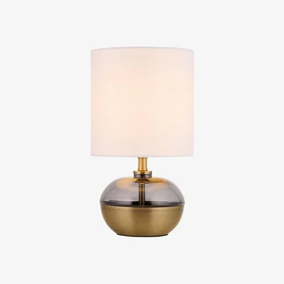 Pagazzi Emmy Antique Brass and Smoke Glass Table Lamp