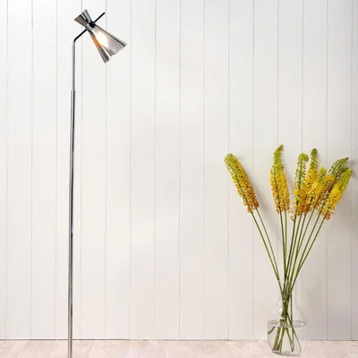 Pagazzi Monroe Smoked Glass & Silver Task Floor Lamp