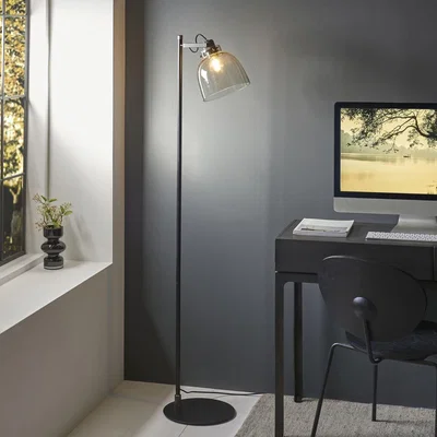 Pagazzi Urban Matte Black & Glass Task Floor Lamp