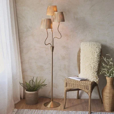 Pagazzi Wriggle 3 Light Brass Floor Lamp