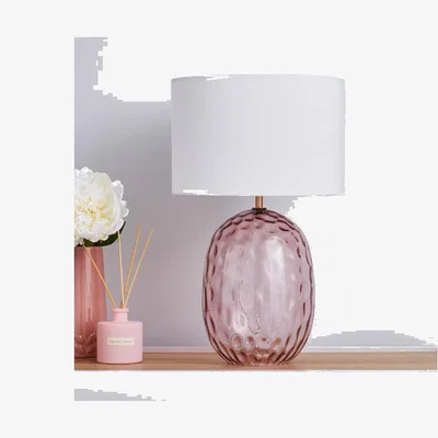 Pagazzi Elodie Pink Dimpled Glass Table Lamp