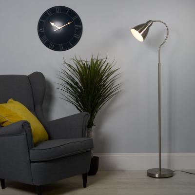 Pagazzi Fairfax Satin Silver Task Floor Lamp
