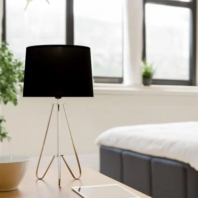 Pagazzi Ziggy Chrome & Black Tripod Table Lamp