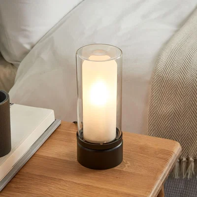 Pagazzi Chepstow Matte Black & Glass Touch Table Lamp