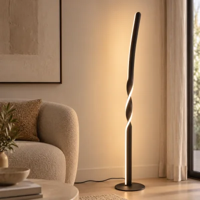 Pagazzi Ginko Matt Black LED Floor Lamp
