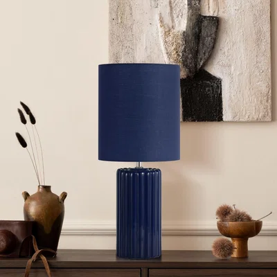 Pagazzi Groove Navy Blue Table Lamp