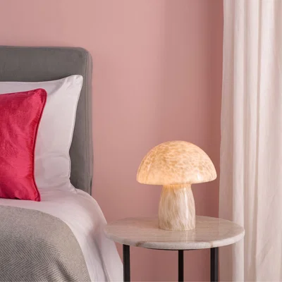 Pagazzi Addie Mushroom White Glass Table Lamp