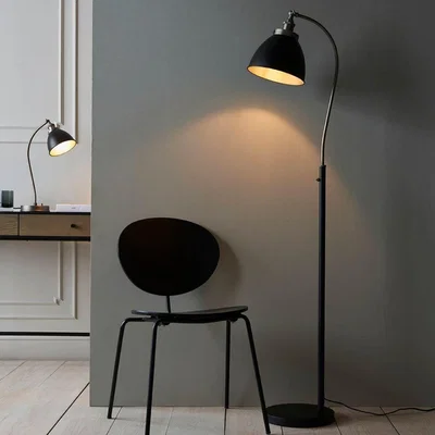 Pagazzi Franklin Black and Pewter Task Floor Lamp