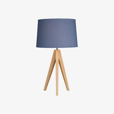 Pagazzi Wooden Denim Blue Tripod Table Lamp