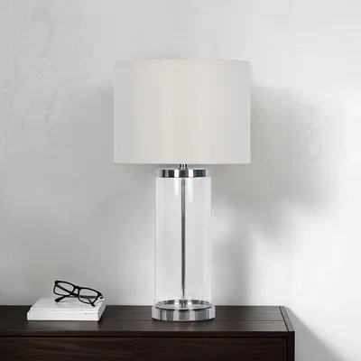Pagazzi Adelia Polished Chrome & Glass Table Lamp