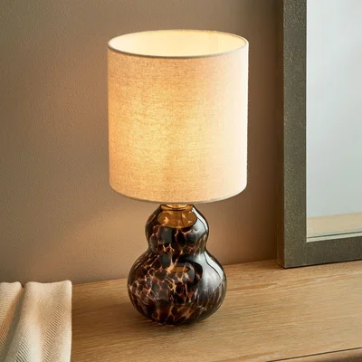 Pagazzi Maura Brown Tortoise Glass Table Lamp