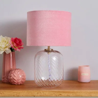 Pagazzi Elodie Pink Velvet Table Lamp