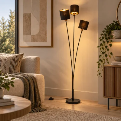 Pagazzi Tommy 3 Light Matt Black Floor Lamp