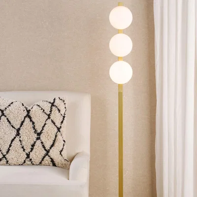 Pagazzi Tauri 3 Light Gold & Opal Glass Floor Lamp