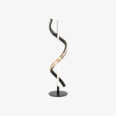 Pagazzi Hyde Matte Black And Crystal LED Table Lamp