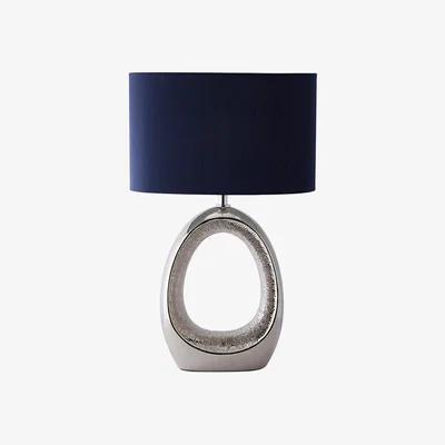 Pagazzi Dott Ceramic Table Lamp with Blue Shade
