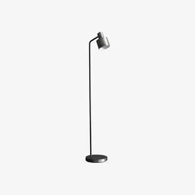 Pagazzi Mayfield Brushed Silver & Black Floor Lamp