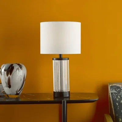 Pagazzi Enrico Satin Black and Glass Rechargeable Touch Table Lamp