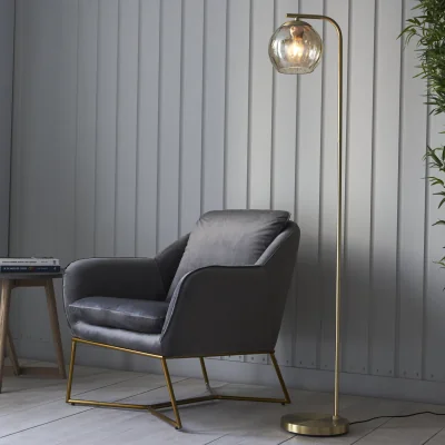 Pagazzi Dimple 1 Light Floor Lamp Brushed Gold