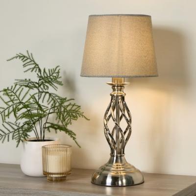 Pagazzi Manor Chrome Table Lamp with Grey Shade