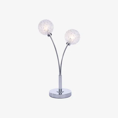Pagazzi Ellery Frosted Glass and Polished Chrome 50cm 2 Light Table Light