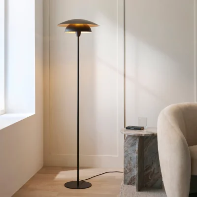 Pagazzi Lyon Matt Black Tiered Floor Lamp